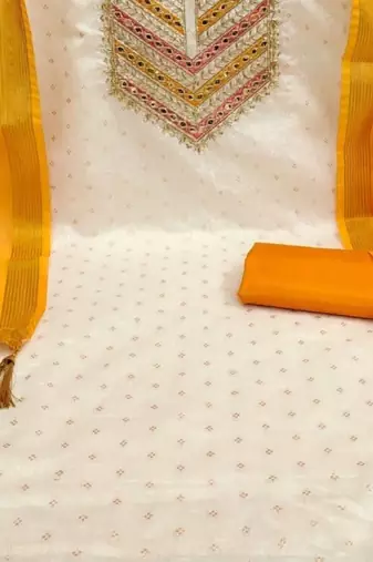 embroidered unstitched dress material
