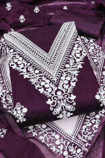 embroidered unstitched dress material