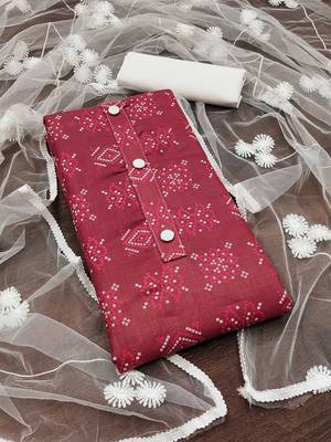 bandhani printed unstitched dress material 1