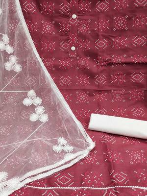 bandhani printed unstitched dress material 4