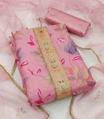 floral embroidered organza unstitched dress material