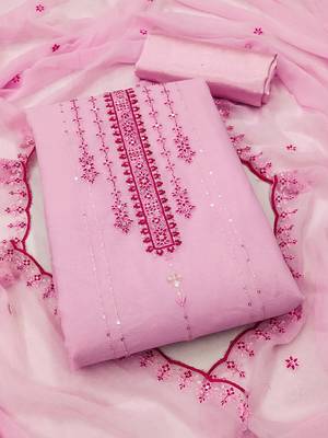 floral embroidered unstitched dress material 1
