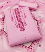 floral embroidered unstitched dress material