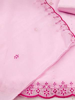 floral embroidered unstitched dress material 4