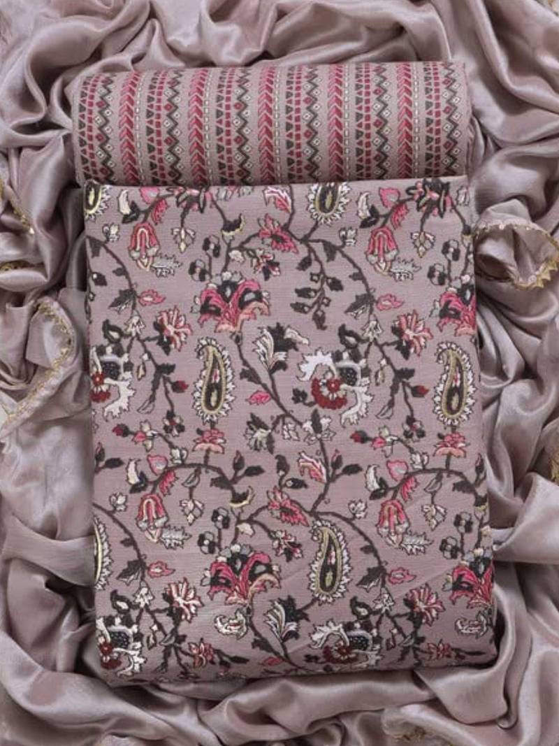 ethnic motif printed unstitched dress material