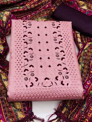 embroidered unstitched dress material 2