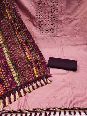 embroidered unstitched dress material 4