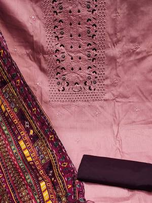 embroidered unstitched dress material 5