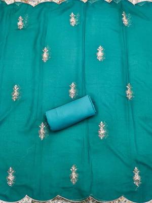 ethnic motifs embroidered sequinned unstitched dress material 4