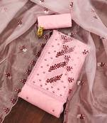 floral embroidered zari unstitched dress material
