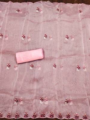 floral embroidered zari unstitched dress material 4