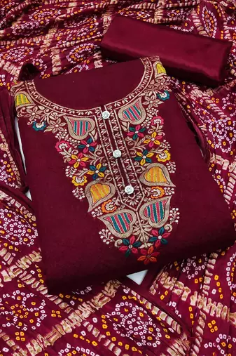 ethnic motifs printed unstitched dress material