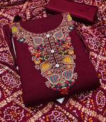 ethnic motifs printed unstitched dress material