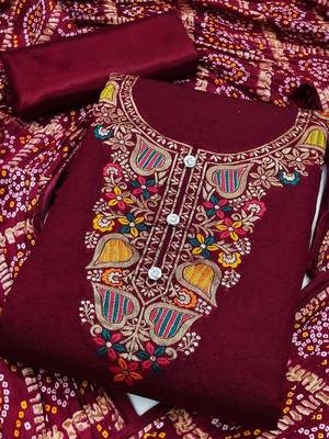 ethnic motifs printed unstitched dress material 2