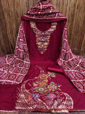 ethnic motifs printed unstitched dress material 3