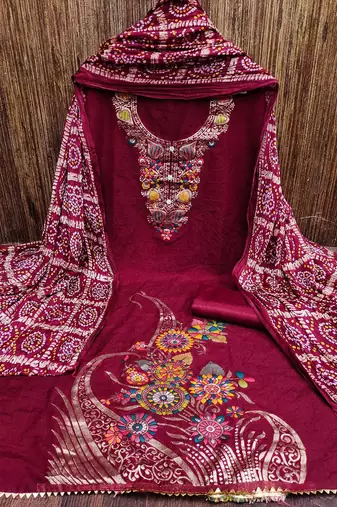 ethnic motifs printed unstitched dress material