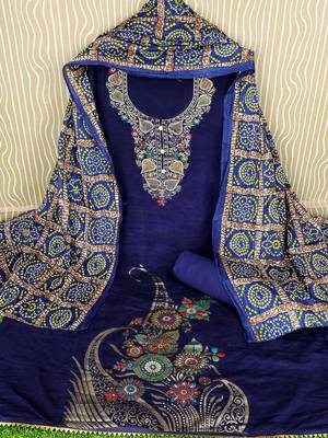 woven design ethnic motifs unstitched dress material 3