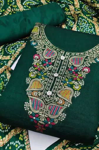 ethnic motifs printed unstitched dress material