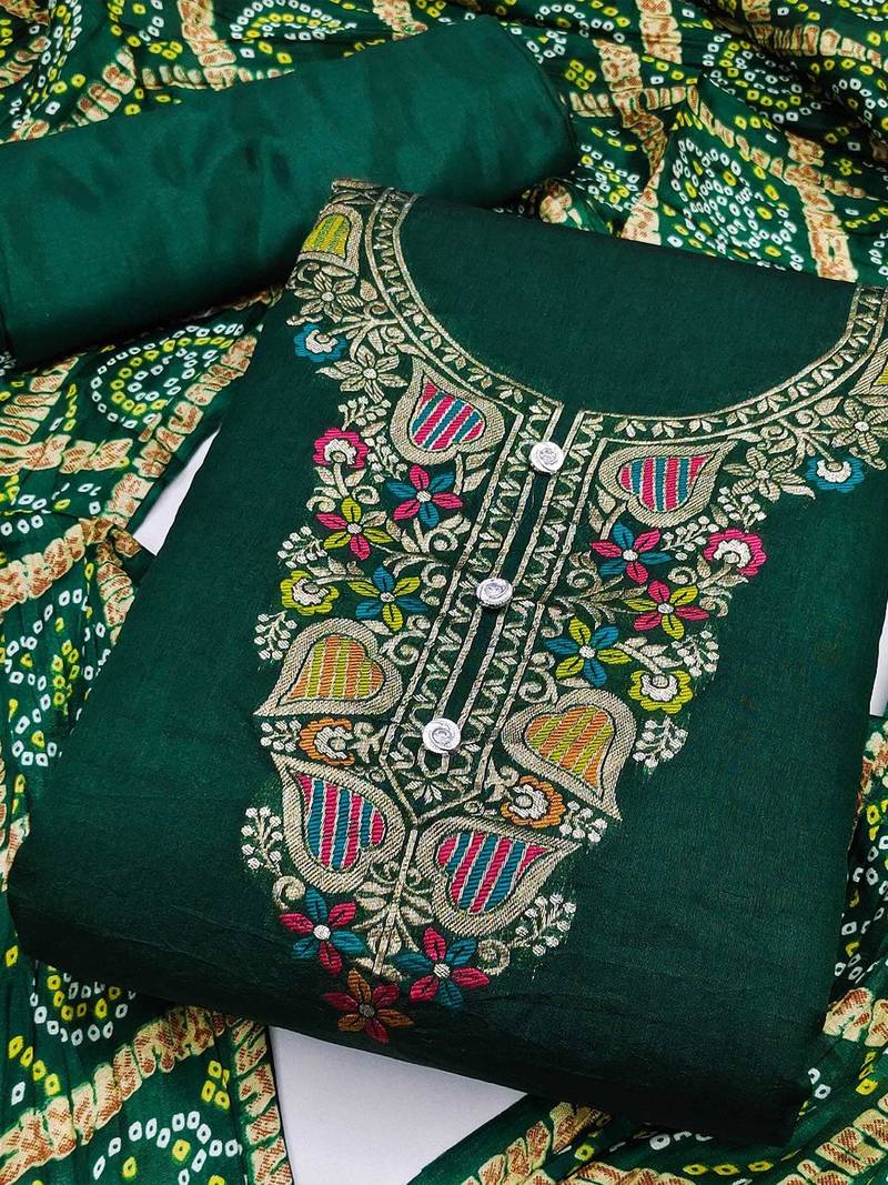 ethnic motifs printed unstitched dress material