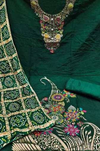ethnic motifs printed unstitched dress material