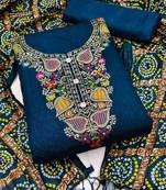 ethnic motifs art silk unstitched dress material
