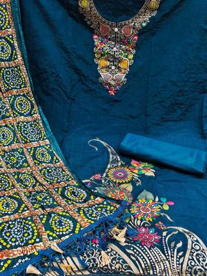 ethnic motifs art silk unstitched dress material 4