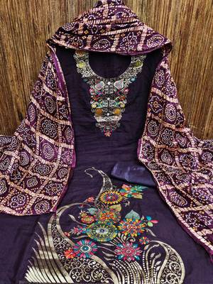 ethnic motifs printed unstitched dress material 1