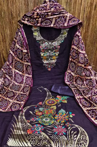 ethnic motifs printed unstitched dress material
