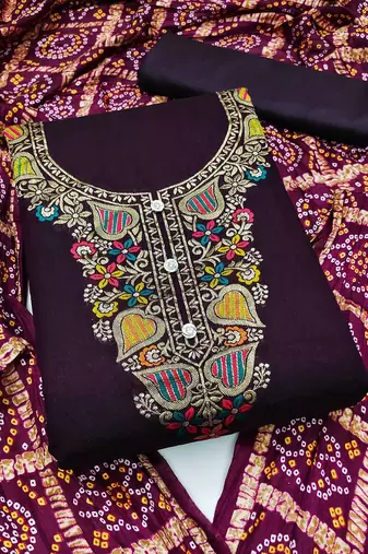 ethnic motifs printed unstitched dress material