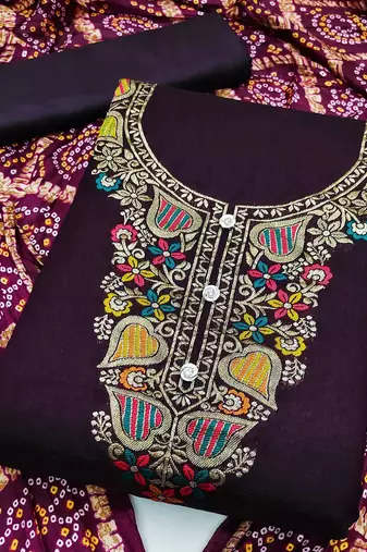 ethnic motifs printed unstitched dress material