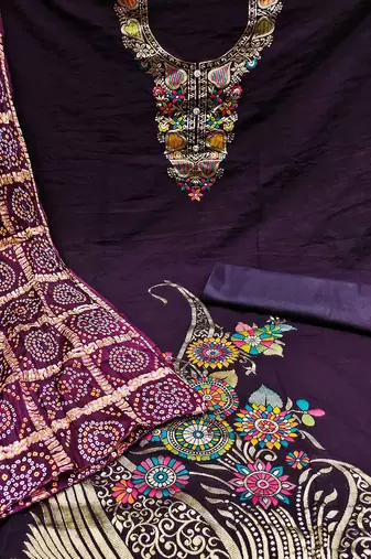 ethnic motifs printed unstitched dress material