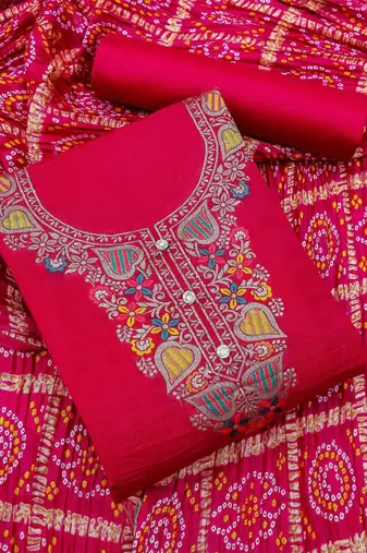 woven design ethnic motifs unstitched dress material