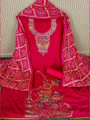 woven design ethnic motifs unstitched dress material 3