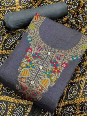 ethnic motifs printed unstitched dress material 2
