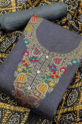 ethnic motifs printed unstitched dress material