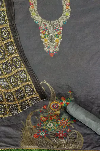 ethnic motifs printed unstitched dress material