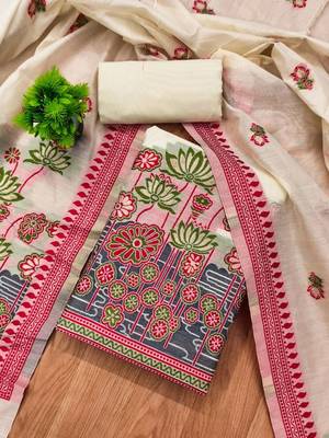 printed cotton unstitched dress material 1