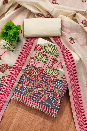 printed cotton unstitched dress material
