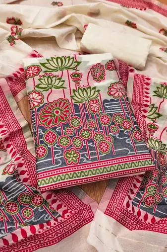 printed cotton unstitched dress material