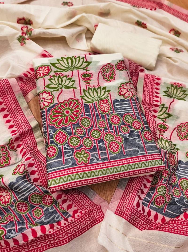 printed cotton unstitched dress material