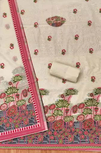 printed cotton unstitched dress material