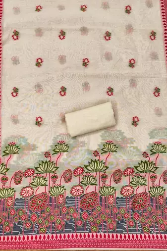 printed cotton unstitched dress material