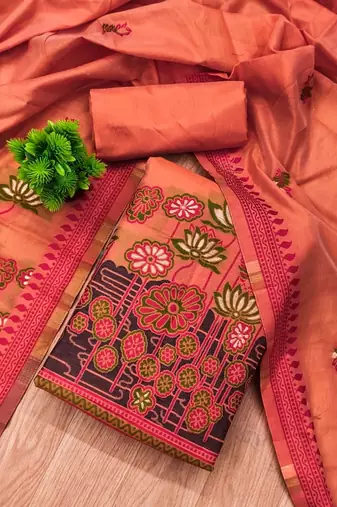 printed cotton unstitched dress material