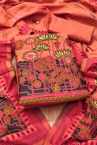 printed cotton unstitched dress material