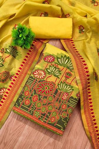 printed cotton unstitched dress material