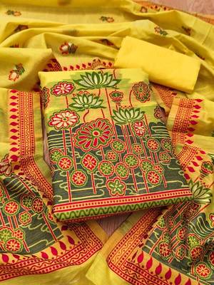 printed cotton unstitched dress material 2