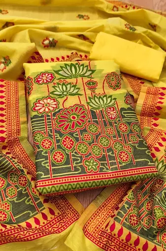 printed cotton unstitched dress material