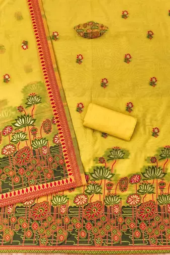 printed cotton unstitched dress material