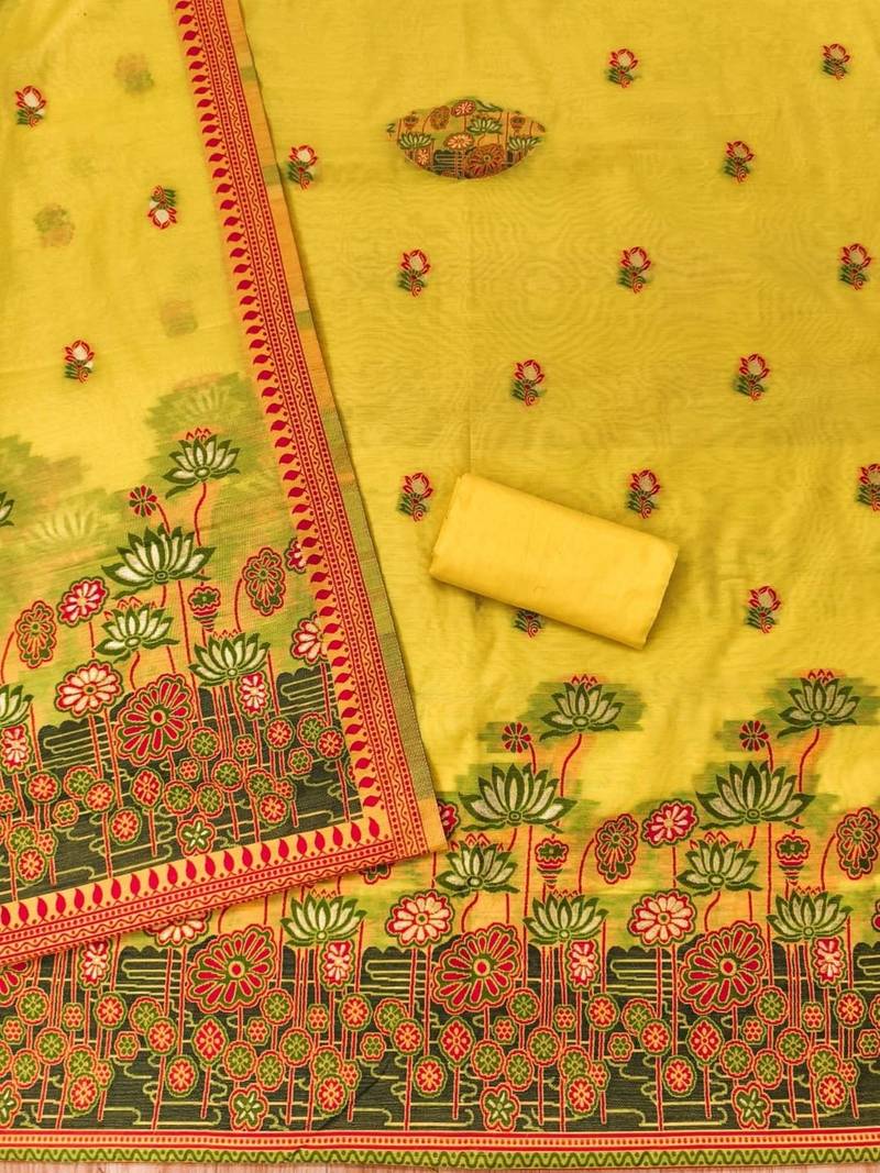 printed cotton unstitched dress material