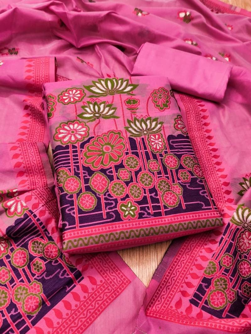 printed cotton unstitched dress material